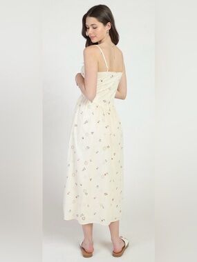 Cream Floral Maxi Dress